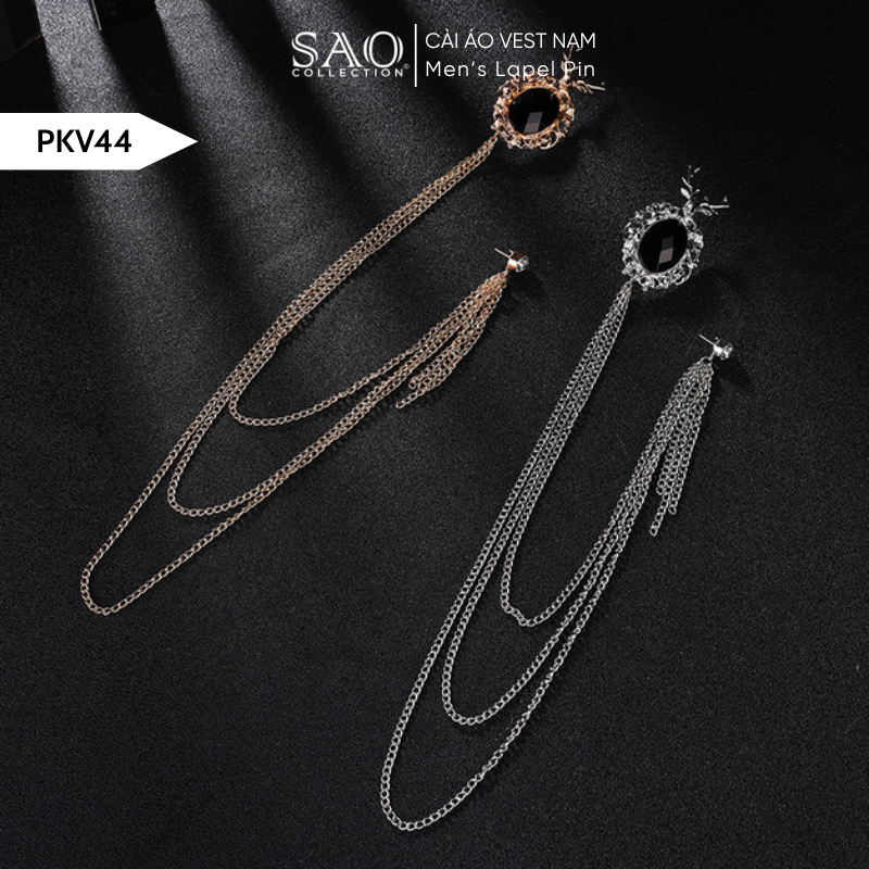 Cài Áo Vest Nam Tua Rua Dây Xích Cao Cấp – Ghim Cài Ve Áo Suit Sang Trọng, Tôn Phong Cách Quý Ông (PKV44)