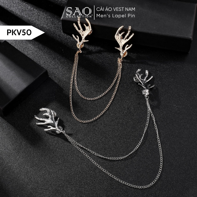 Cài Áo Vest Nam Tua Rua Dây Xích Cao Cấp – Ghim Cài Ve Áo Suit Sang Trọng, Tôn Phong Cách Quý Ông (PKV50)