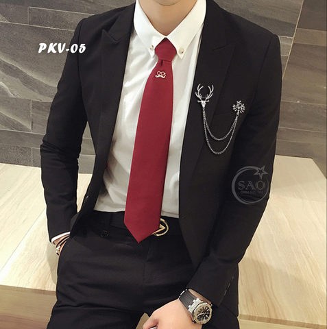 Cài Áo Vest Nam Tua Rua Dây Xích Cao Cấp – Ghim Cài Ve Áo Suit Sang Trọng, Tôn Phong Cách Quý Ông (PKV05)