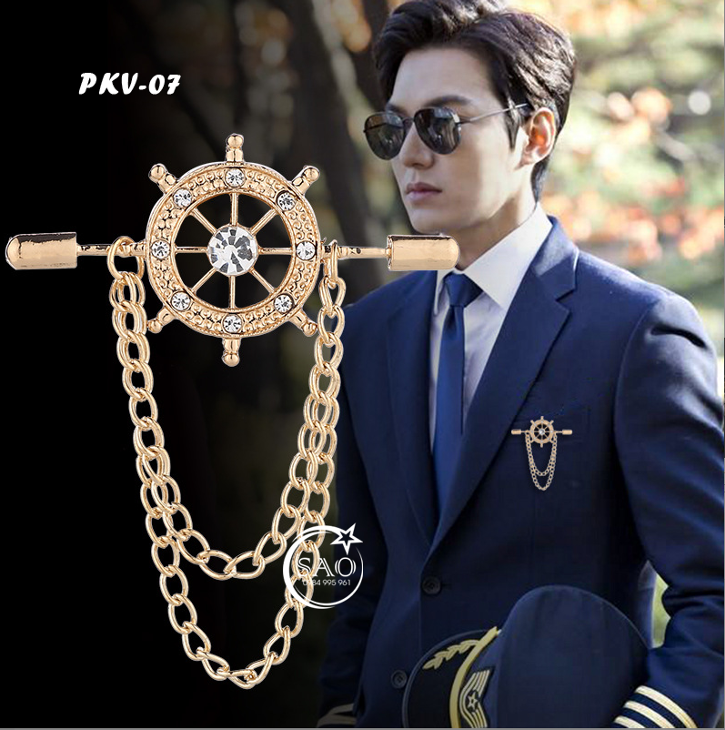 Cài Áo Vest Nam Tua Rua Dây Xích Cao Cấp – Ghim Cài Ve Áo Suit Sang Trọng, Tôn Phong Cách Quý Ông (PKV07)