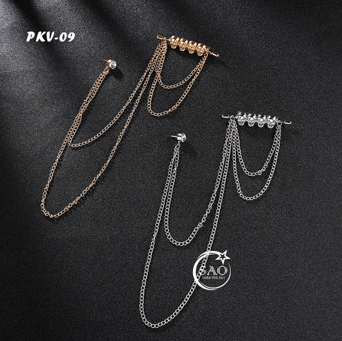 Cài Áo Vest Nam Tua Rua Dây Xích Cao Cấp – Ghim Cài Ve Áo Suit Sang Trọng, Tôn Phong Cách Quý Ông (PKV09)