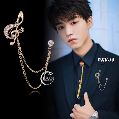 Cài Áo Vest Nam Tua Rua Dây Xích Cao Cấp – Ghim Cài Ve Áo Suit Sang Trọng, Tôn Phong Cách Quý Ông (PKV13)