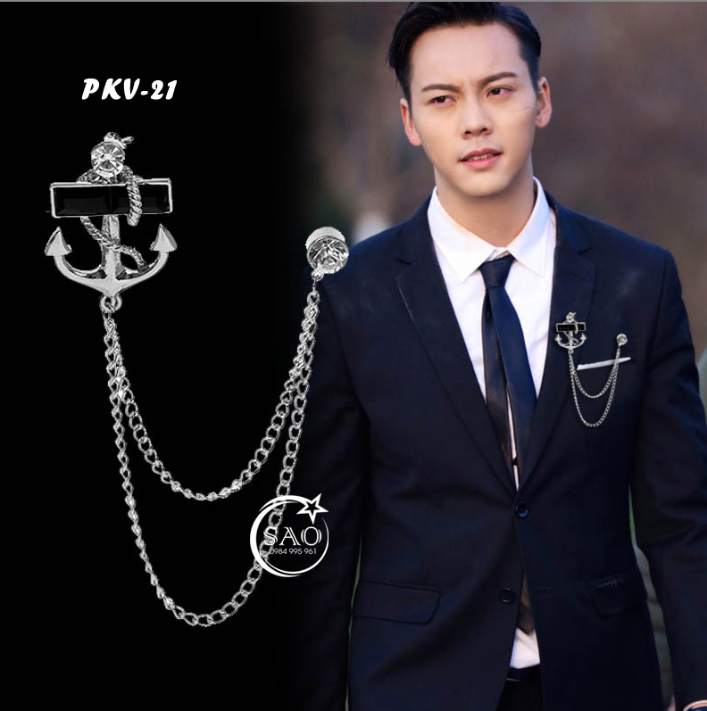 Cài Áo Vest Nam Tua Rua Dây Xích Cao Cấp – Ghim Cài Ve Áo Suit Sang Trọng, Tôn Phong Cách Quý Ông (PKV21)