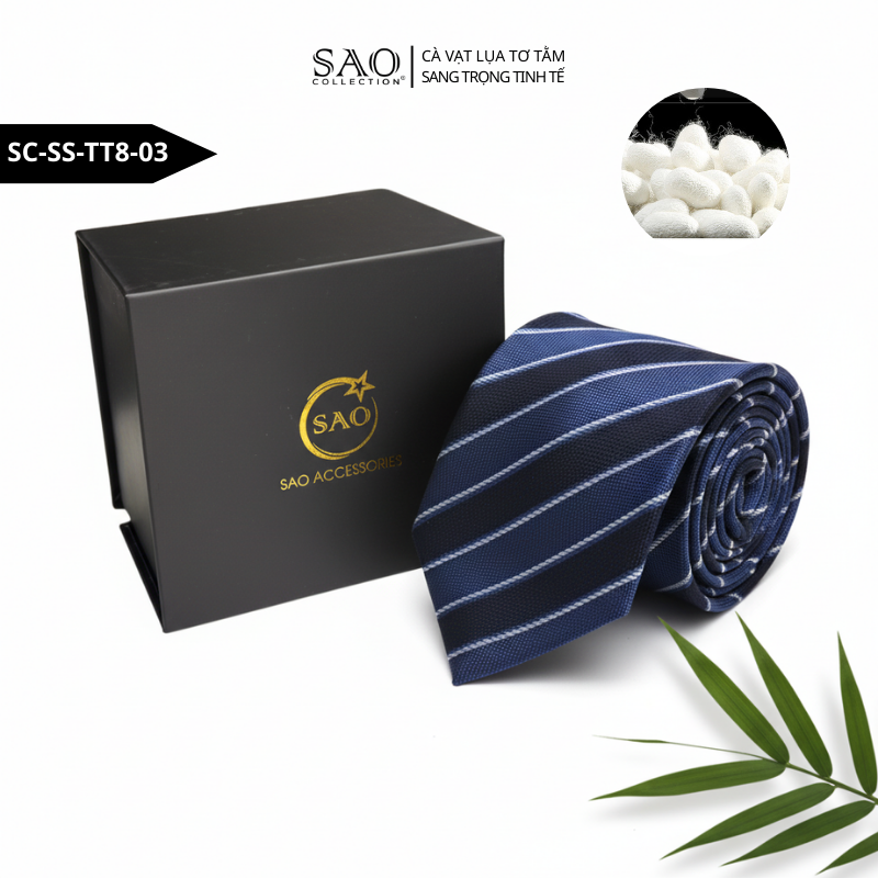 Cà Vạt Nam SAO Collection Lụa Tơ Tằm 8cm – Phong Cách Doanh Nhân Sang Trọng Tinh Tế (SCSSTT803)