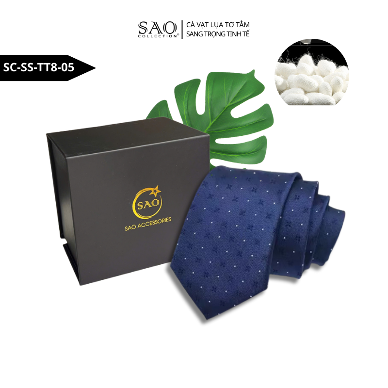 Cà Vạt Nam SAO Collection Lụa Tơ Tằm 8cm – Phong Cách Doanh Nhân Sang Trọng Tinh Tế (SCSSTT805)