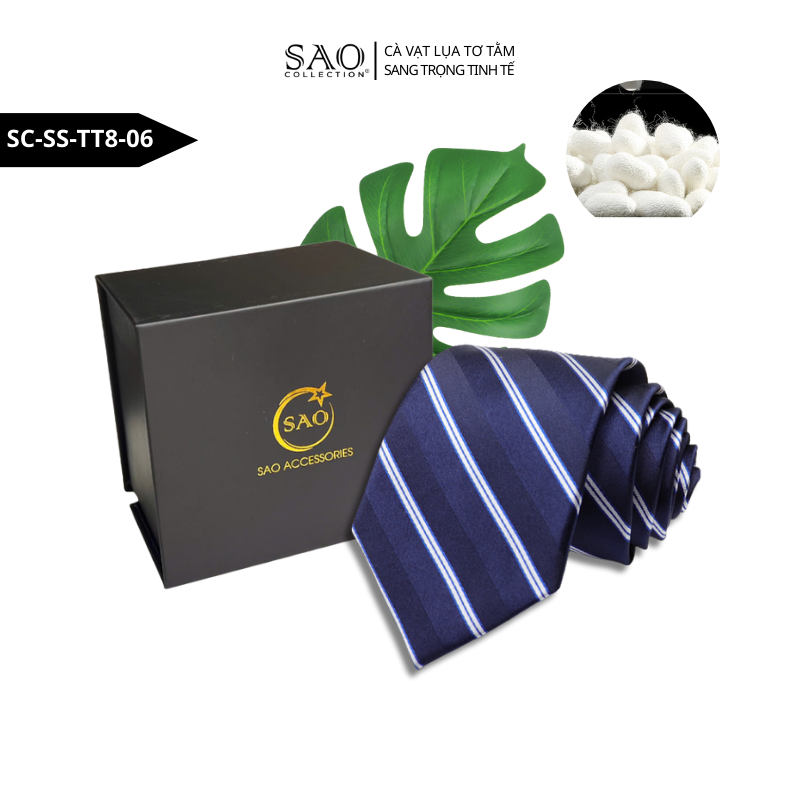 Cà Vạt Nam SAO Collection Lụa Tơ Tằm 8cm – Phong Cách Doanh Nhân Sang Trọng Tinh Tế (SCSSTT806)