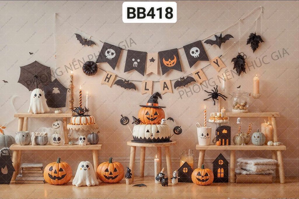  Phông Halloween Chụp Hình Em Bé BB418 