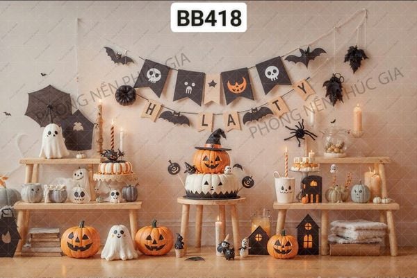 Phông Halloween Chụp Hình Em Bé BB418 