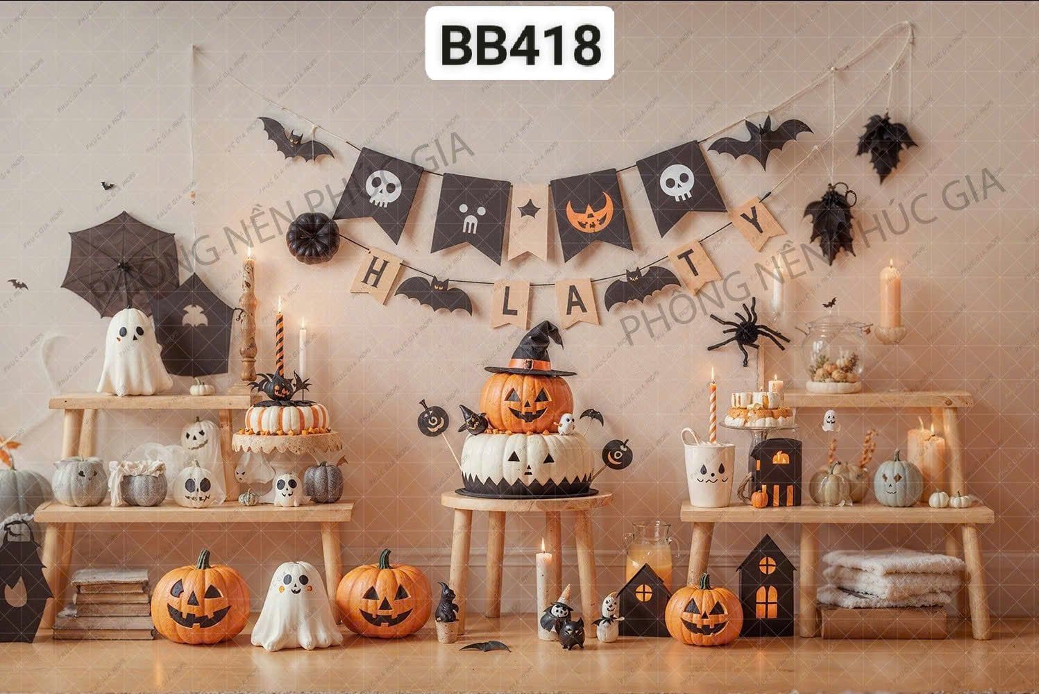  Phông Halloween Chụp Hình Em Bé BB418 