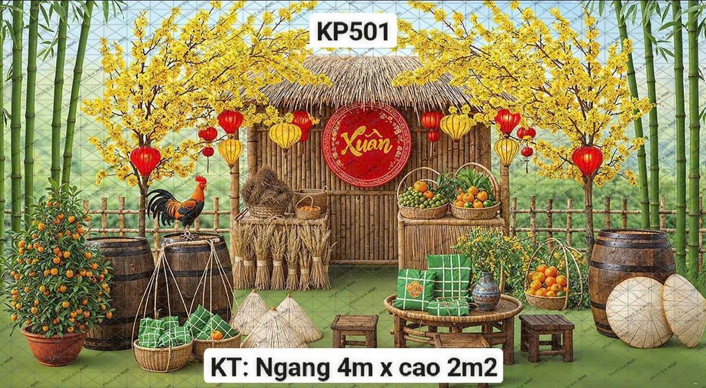  Phông Tết Decor KP501 - Size 4M 