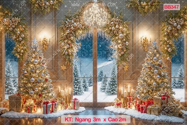  Phông 5D Trang Trí Giáng Sinh KHỔ LỚN - BB347 