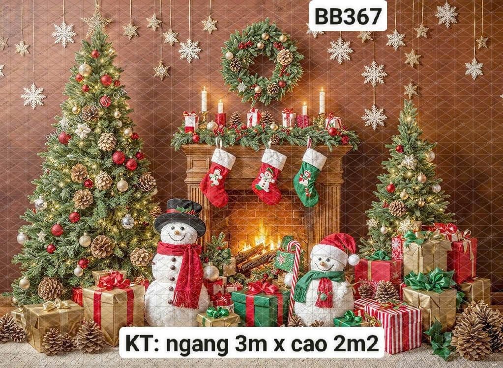  Phông 5D Trang Trí Giáng Sinh KHỔ LỚN - BB367 