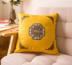 Vỏ Gối Tựa Lưng Cotton Bố Dày Thêu Hoa Văn Cổ Điển