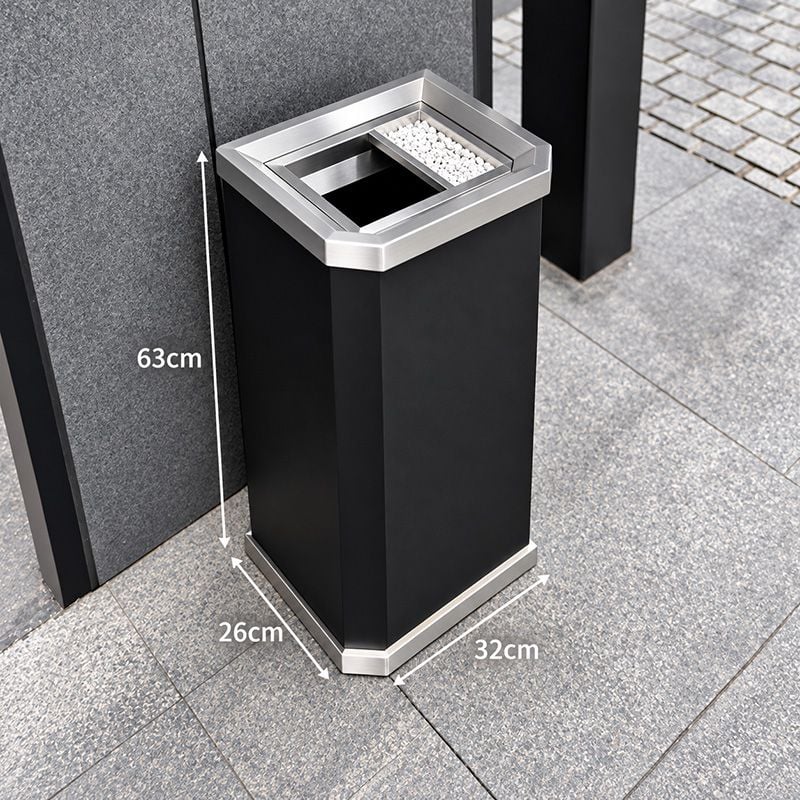 Thùng Rác Inox Có Gạt Tàn Dạng Đứng Cho Khách Sạn