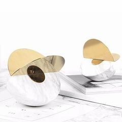 Quả Cầu Đá Cẩm Thạch Trắng Hình Học