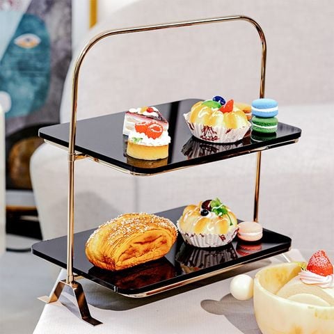 Kệ Trang Trí Bàn Tiệc Đựng Trang Sức 2 Tầng Sang Trọng