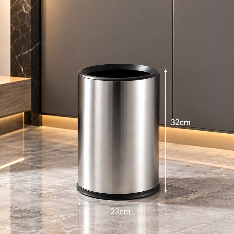 Thùng Rác Inox 2 Lớp Không Nắp Cho Khách Sạn