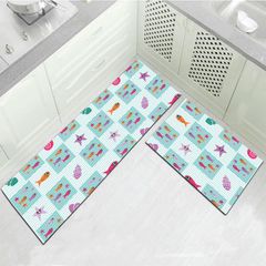 Set 2 Thảm Bếp Họa Tiết Hình Học Sang Trọng Họa Tiết Tối