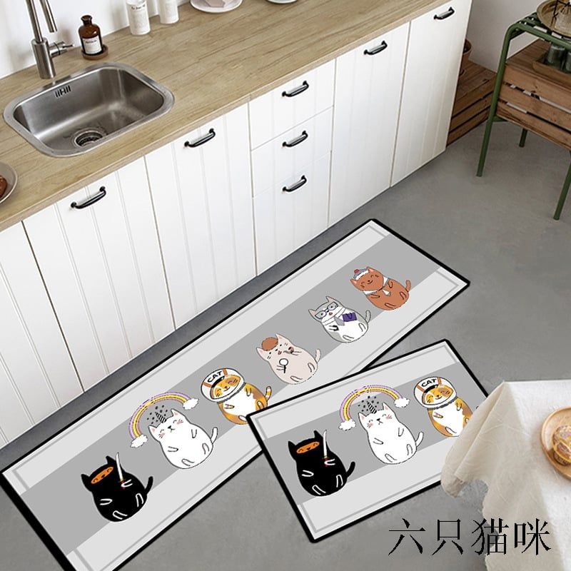Thảm Bếp Set 2 Chiếc Hình Chữ L Họa Tiết Chú Chó Đáng Yêu