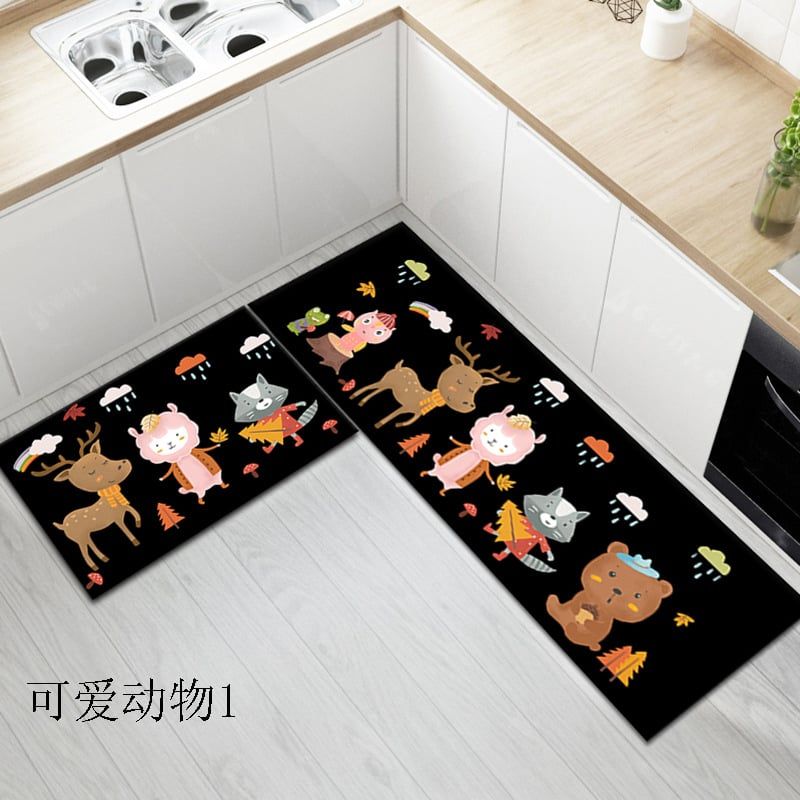 Thảm Bếp Set 2 Chiếc Hình Chữ L Họa Tiết Chú Chó Đáng Yêu