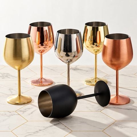Ly Cocktail Kim Loại Cao Cấp Chân Cao