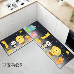Thảm Bếp Set 2 Chiếc Hình Chữ L Họa Tiết Chú Chó Đáng Yêu
