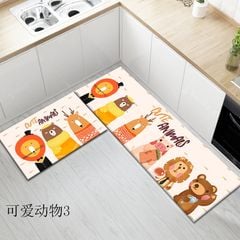 Thảm Bếp Set 2 Chiếc Hình Chữ L Họa Tiết Chú Chó Đáng Yêu