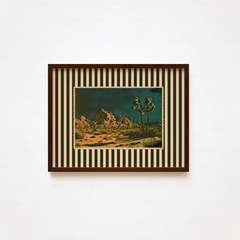 Tranh Treo Tường Bold Striped Mixed Media Collage