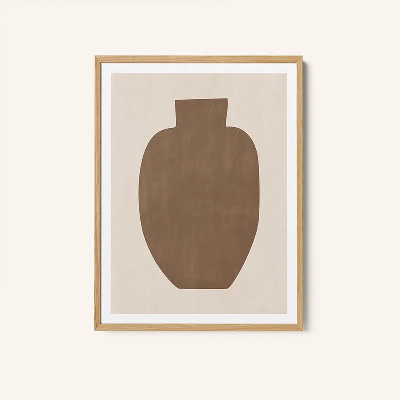Tranh Hình Học Bình Gốm Nâu – Brown Silhouette
