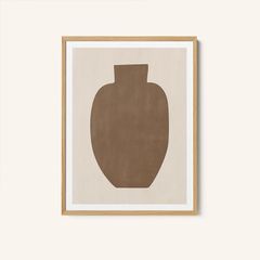 Tranh Hình Học Bình Gốm Nâu – Brown Silhouette