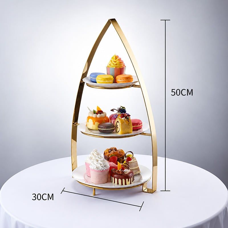 Kệ Bánh Afternoon Tea 2 Tầng Inox Cao Cấp Cho Nhà Hàng Khách Sạn