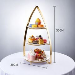 Kệ Bánh Afternoon Tea 2 Tầng Inox Cao Cấp Cho Nhà Hàng Khách Sạn