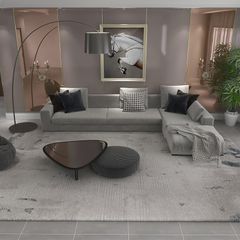 Thảm Nhung Nỉ Trải Sàn Họa Tiết Bắc Âu Tối Giản