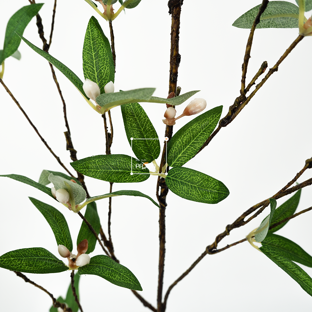 Cành Lá Quả Giả Uốn Dáng Wabi Sabi 110cm