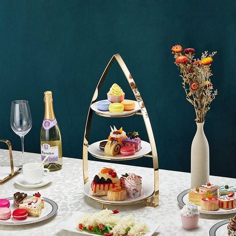 Kệ Bánh Afternoon Tea 2 Tầng Inox Cao Cấp Cho Nhà Hàng Khách Sạn