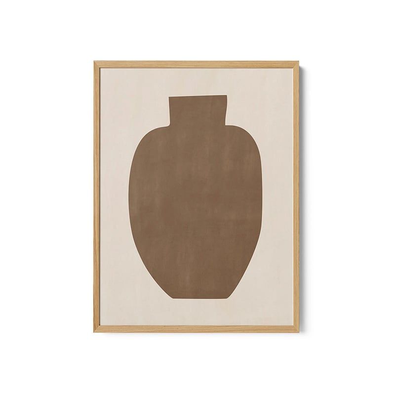 Tranh Hình Học Bình Gốm Nâu – Brown Silhouette