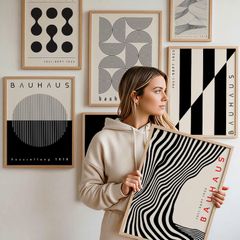 Bộ Tranh Hình Học Bauhaus – Black Geometry