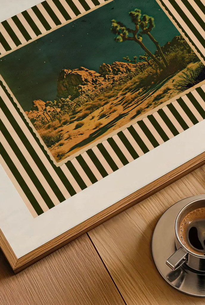 Tranh Treo Tường Bold Striped Mixed Media Collage