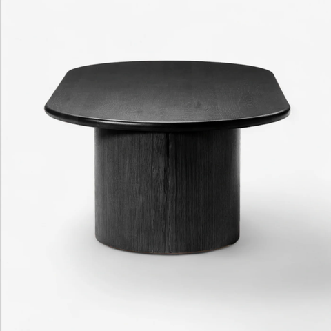 Bàn Trà Hiện Đại Oval Màu Gỗ Chân Trụ Nora