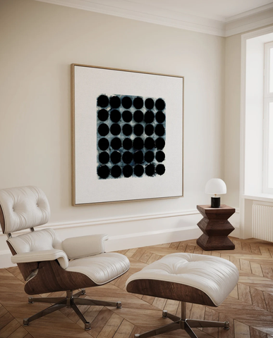 Tranh Treo Tường Trừu Tượng Nghệ Thuật Chấm Bi Indigo