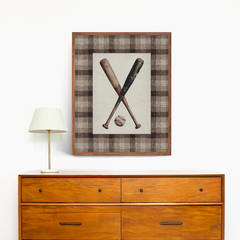 Tranh Nghệ Thuật Baseball Bat Tweed Textile