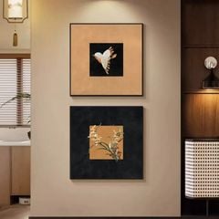Bộ 2 Tranh Hoa Lan & Chim Nghệ Thuật – Oriental Garden