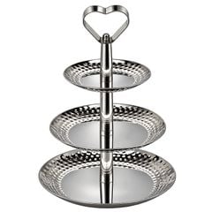 Khay Trưng Bày Thức Ăn 3 Tầng Inox Cho Buffet – 28 × 23 × 36cm