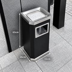 Thùng Rác Inox Có Gạt Tàn Dạng Đứng Cho Khách Sạn