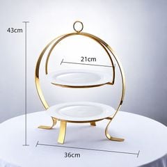 Kệ Bánh Afternoon Tea 2 Tầng Inox Cao Cấp Cho Nhà Hàng Khách Sạn