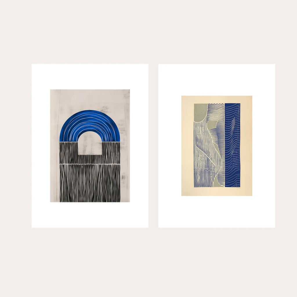 Tranh Treo Tường Xanh Coban Trừu Tượng