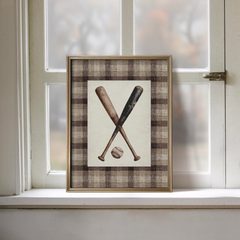 Tranh Nghệ Thuật Baseball Bat Tweed Textile
