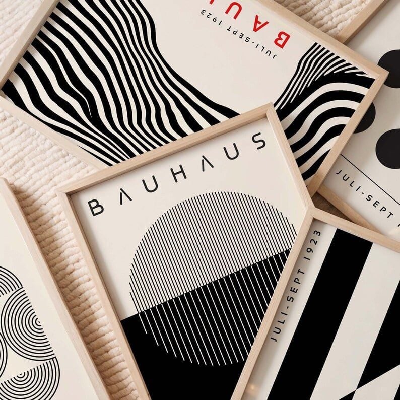 Bộ Tranh Hình Học Bauhaus – Black Geometry