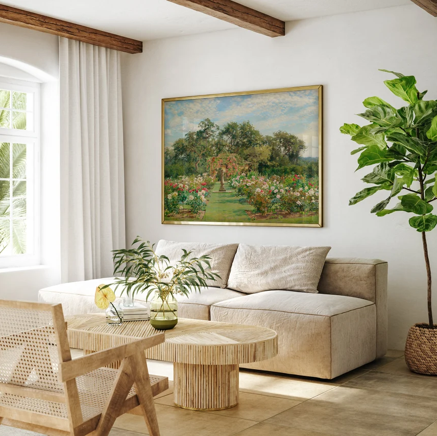 Tranh Treo Tường Sundial In a Rose Gardern