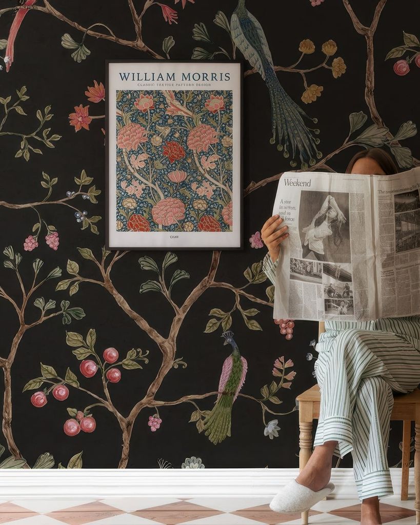Bộ 6 Tranh Vintage William Morris – Pink Garden